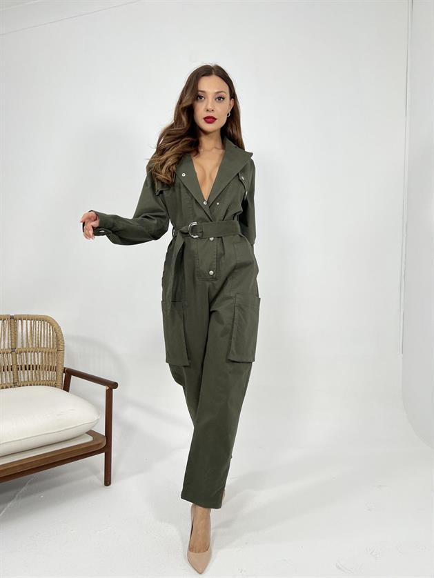 Overalls - Khaki - Producer: Fame - Wholesale Women Clothes - TheBS Women