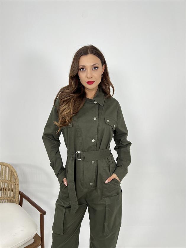 Overalls - Khaki - Producer: Fame - Wholesale Women Clothes - TheBS Women