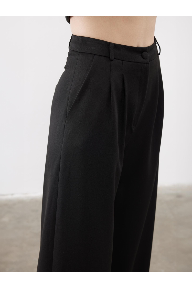 Pleat Detailed Palazzo Trousers - Brand: Juste - Women & Kids, Baby Clothes Wholesale - TheBS Women