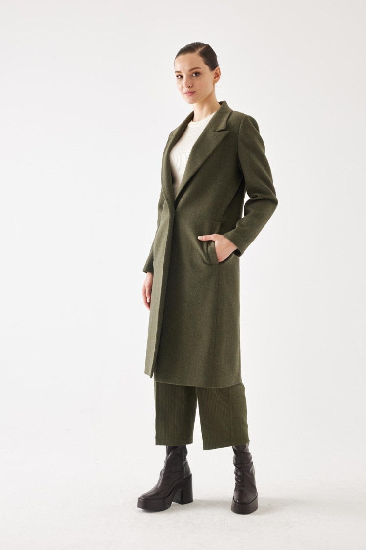 Single Button Detailed Stash Coat - Producer: Juste - Wholesale Women Clothes - TheBS Women