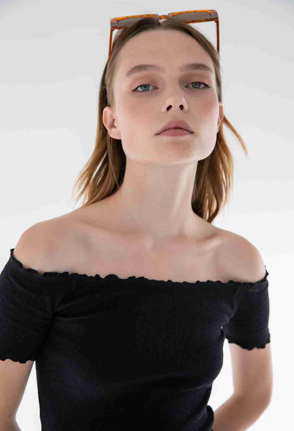 Knitted Carmen Collar Crop Blouse - Brand: la & vetta - Women & Kids, Baby Clothes Wholesale - TheBS Women