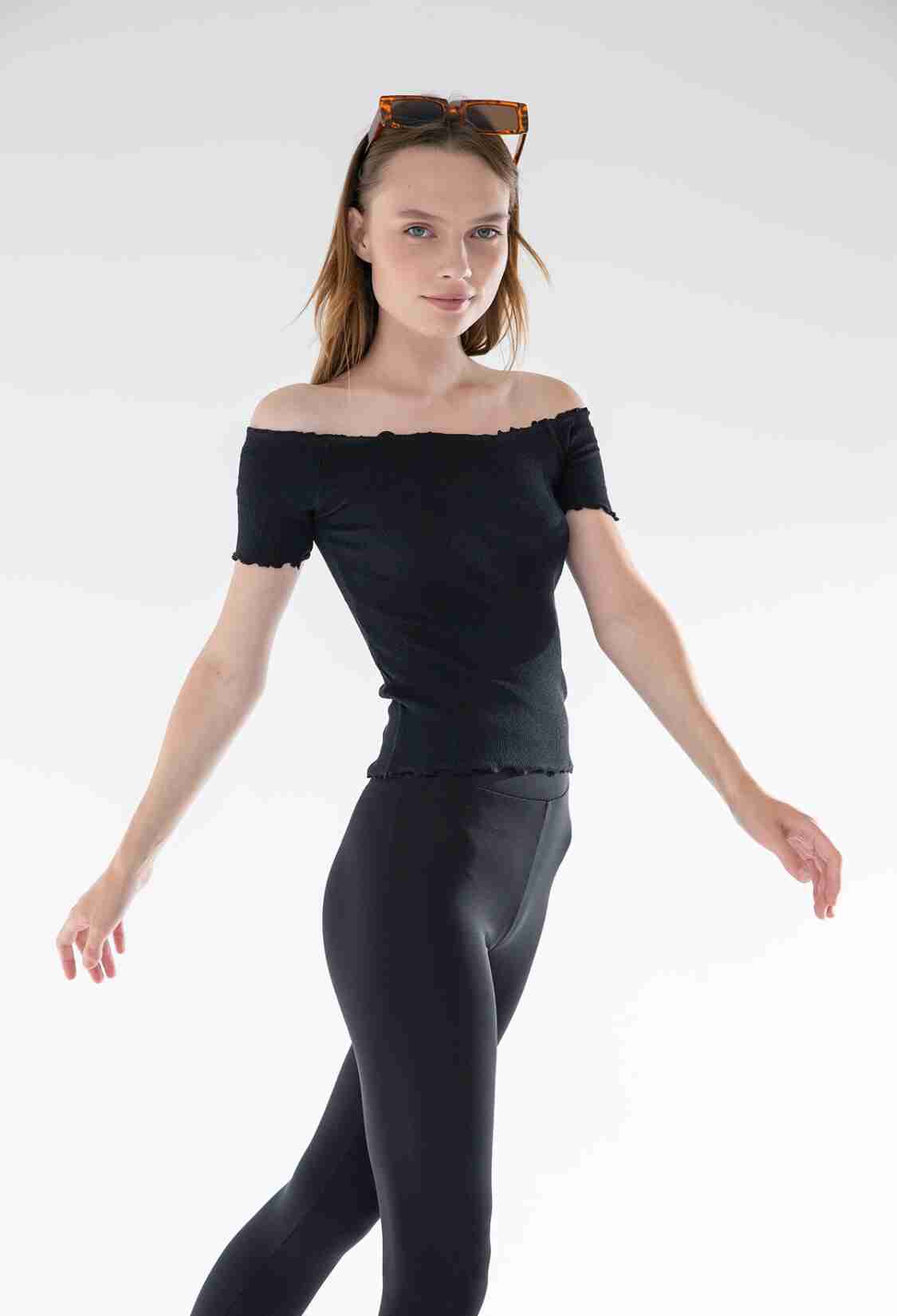 Knitted Carmen Collar Crop Blouse - Brand: la & vetta - Women & Kids, Baby Clothes Wholesale - TheBS Women
