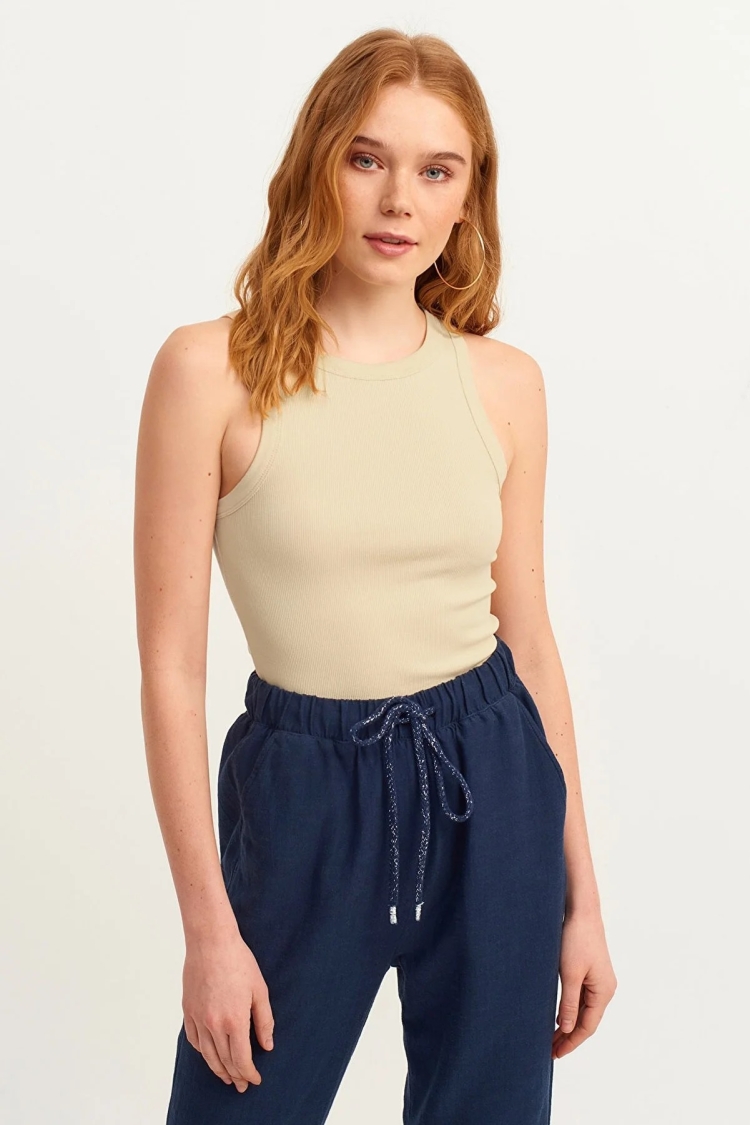 Ribbed Halter Neck Knitted Undershirt - Brand: la & vetta - Women & Kids, Baby Clothes Wholesale - TheBS Women