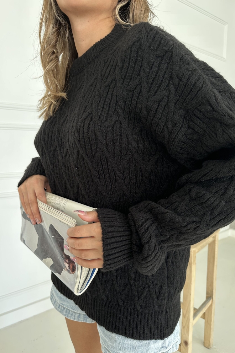 Diamond Pattern Washed Sweater - Producer: My Fashion - Wholesale Women Clothes - TheBS Women