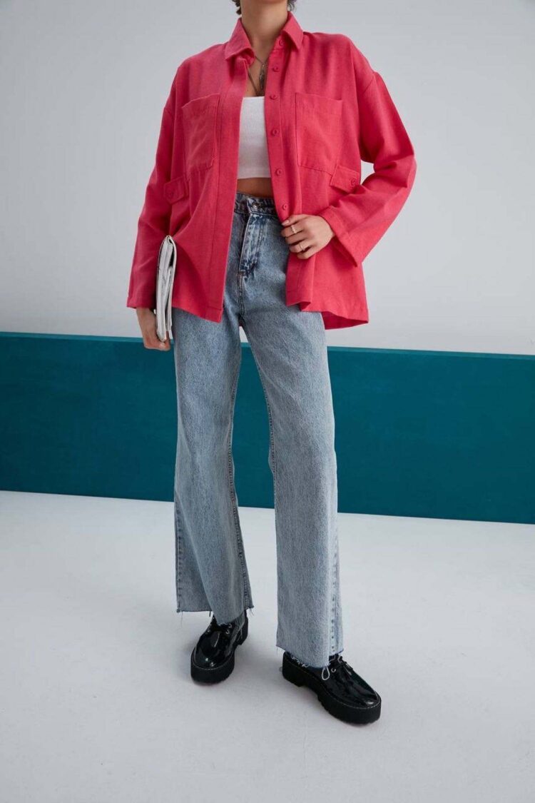 Double Pocket Linen Shirt - Producer: My Fashion - Wholesale Women Clothes - TheBS Women