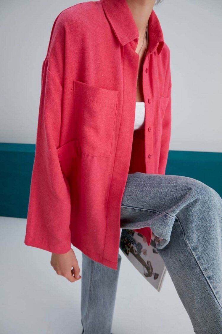 Double Pocket Linen Shirt - Producer: My Fashion - Wholesale Women Clothes - TheBS Women