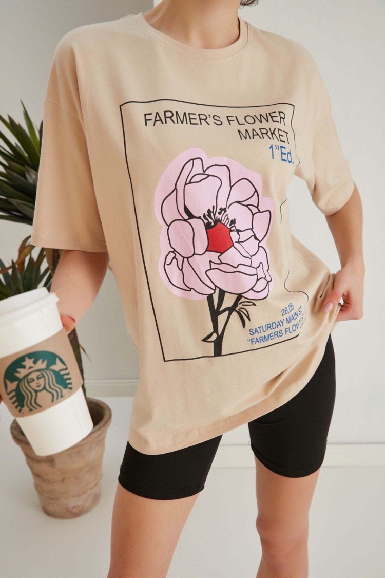 Farmers Print T-shirt - Producer: My Fashion - Wholesale Women Clothes - TheBS Women