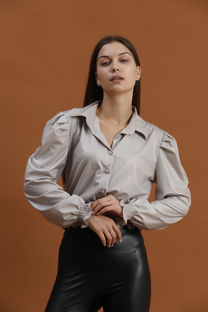 Faux Leather Evening Dress Blouse - Producer: Topshow - Wholesale Women Clothes - TheBS Women