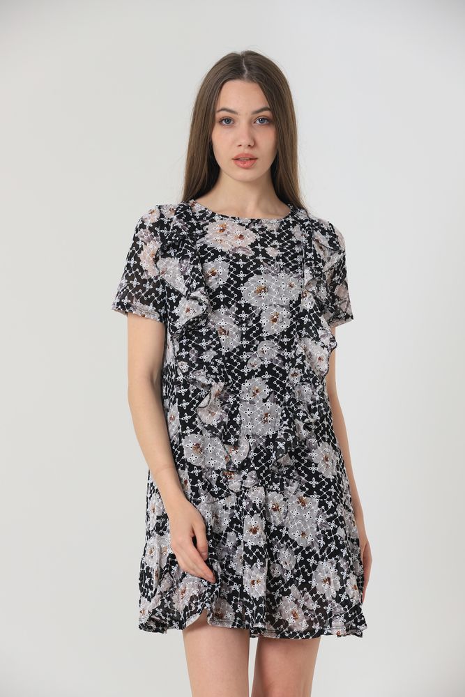 Flower Pattern Dress - Black - Producer: Topshow - Wholesale Women Clothes - TheBS Women