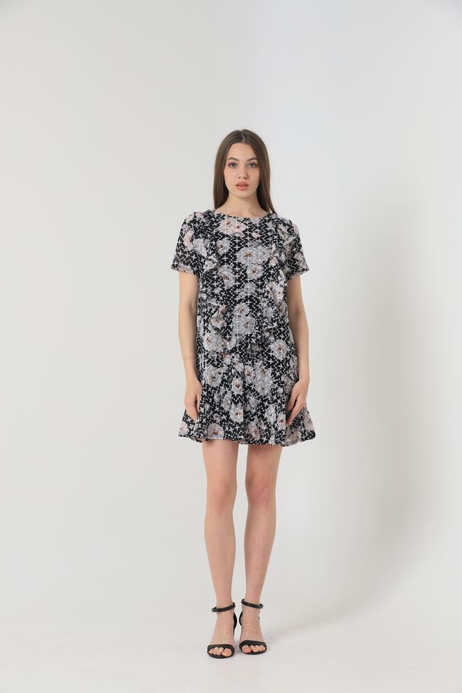 Flower Pattern Dress - Black - Producer: Topshow - Wholesale Women Clothes - TheBS Women