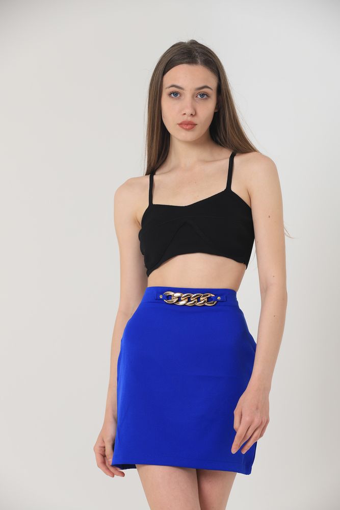 Above Knee Skirt With Waist Chain - Saks - Producer: Topshow - Wholesale Women Clothes - TheBS Women