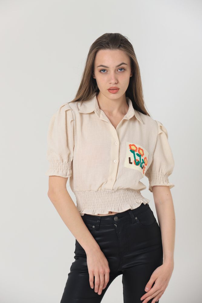 Pocket Embroidered Shirt - Producer: Topshow - Wholesale Women Clothes - TheBS Women
