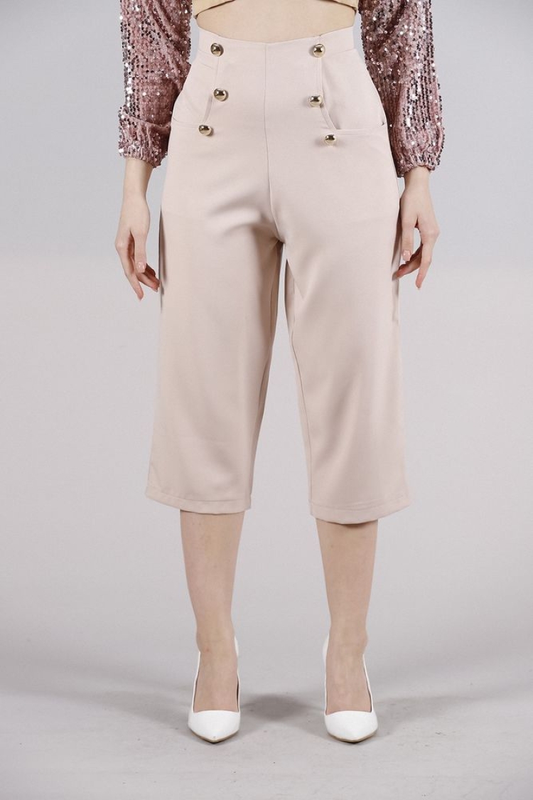 Powder F-996 Ornamental Buttoned L Pocket Casual Trousers - Producer: Topshow - Wholesale Women Clothes - TheBS Women