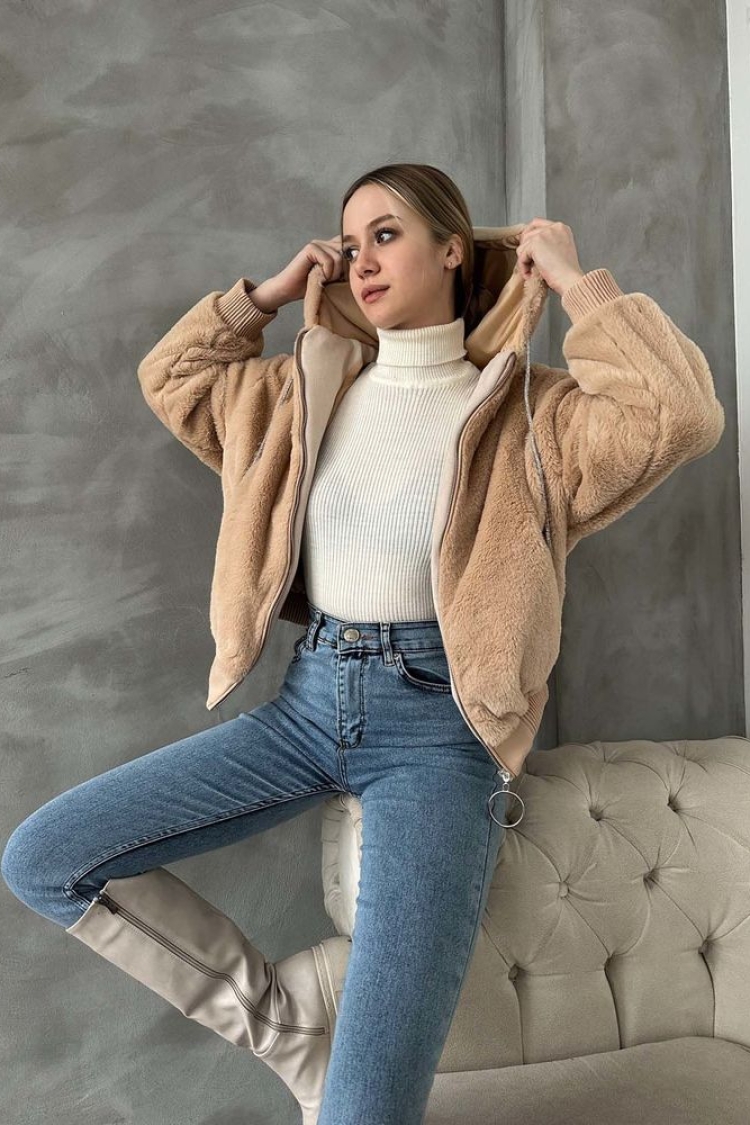 Taş F 1575 Peruş Coat - Producer: Topshow - Wholesale Women Clothes - TheBS Women
