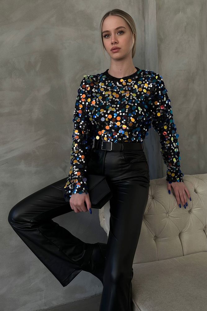 Sequin Palette Disco Blouse - Producer: Topshow - Wholesale Women Clothes - TheBS Women