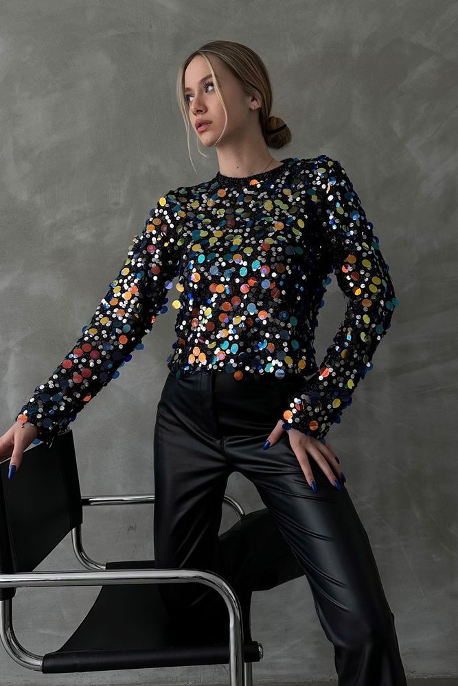 Sequin Palette Disco Blouse - Producer: Topshow - Wholesale Women Clothes - TheBS Women