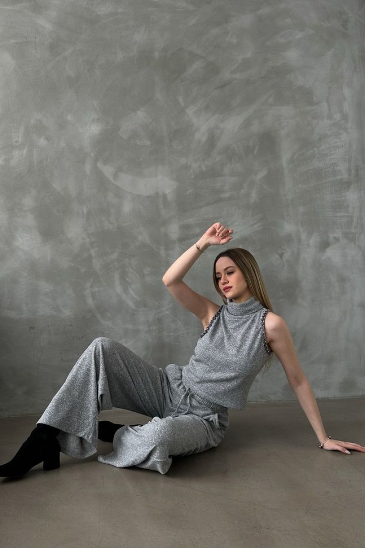Gray Knitwear Trousers - Producer: Topshow - Wholesale Women Clothes - TheBS Women