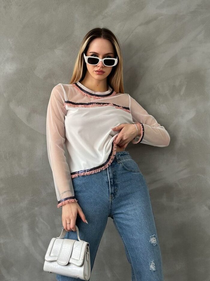 Tulle Detailed Blouse - Producer: Topshow - Wholesale Women Clothes - TheBS Women