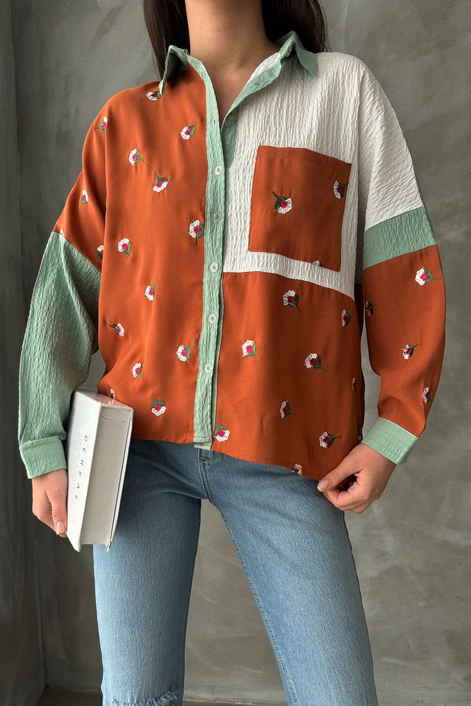 Tile Çağla Floral Shirt - Producer: Topshow - Wholesale Women Clothes - TheBS Women