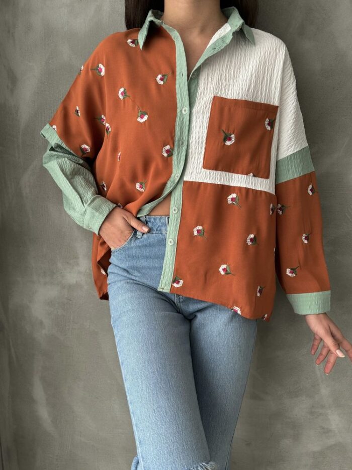 Tile Çağla Floral Shirt - Producer: Topshow - Wholesale Women Clothes - TheBS Women