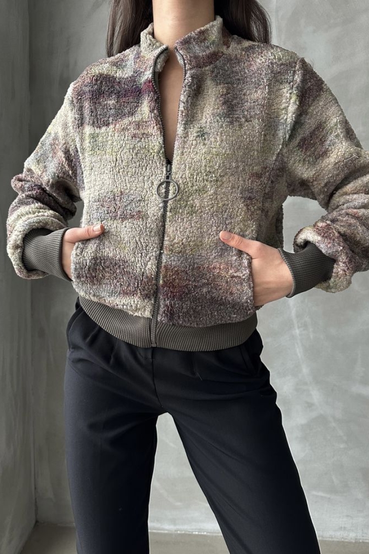Camouflage Patterned Plush Coat - Producer: Topshow - Wholesale Women Clothes - TheBS Women