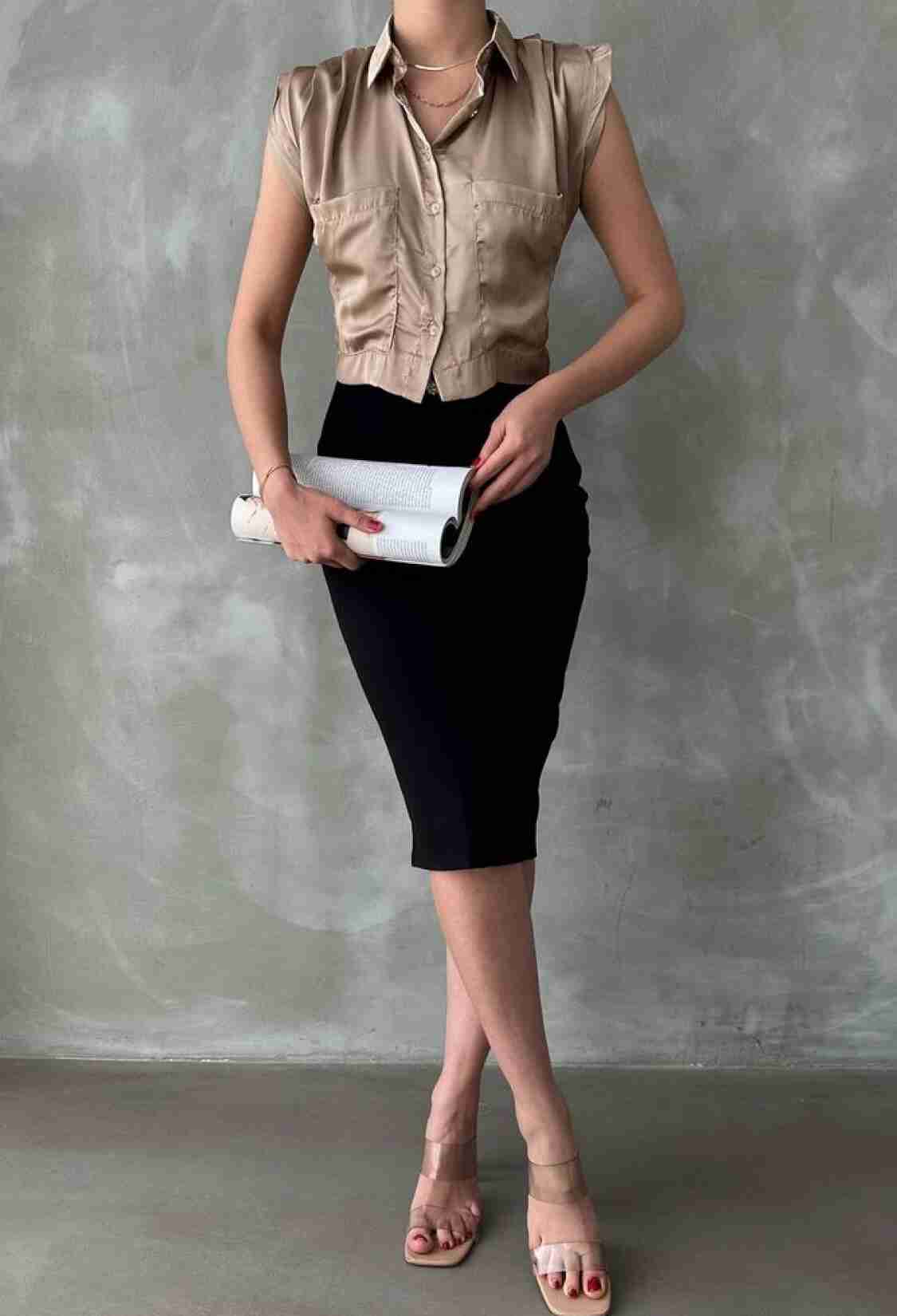 Zero Sleeve Satin Above The Belly Shirt - Brand: Topshow - Women & Kids, Baby Clothes Wholesale - TheBS Women