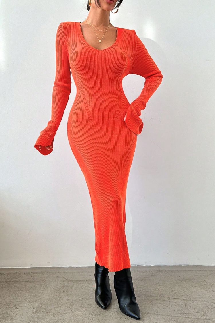 Slit Knitwear Dress - Brand: My Fashion - Women & Kids, Baby Clothes Wholesale - TheBS Women