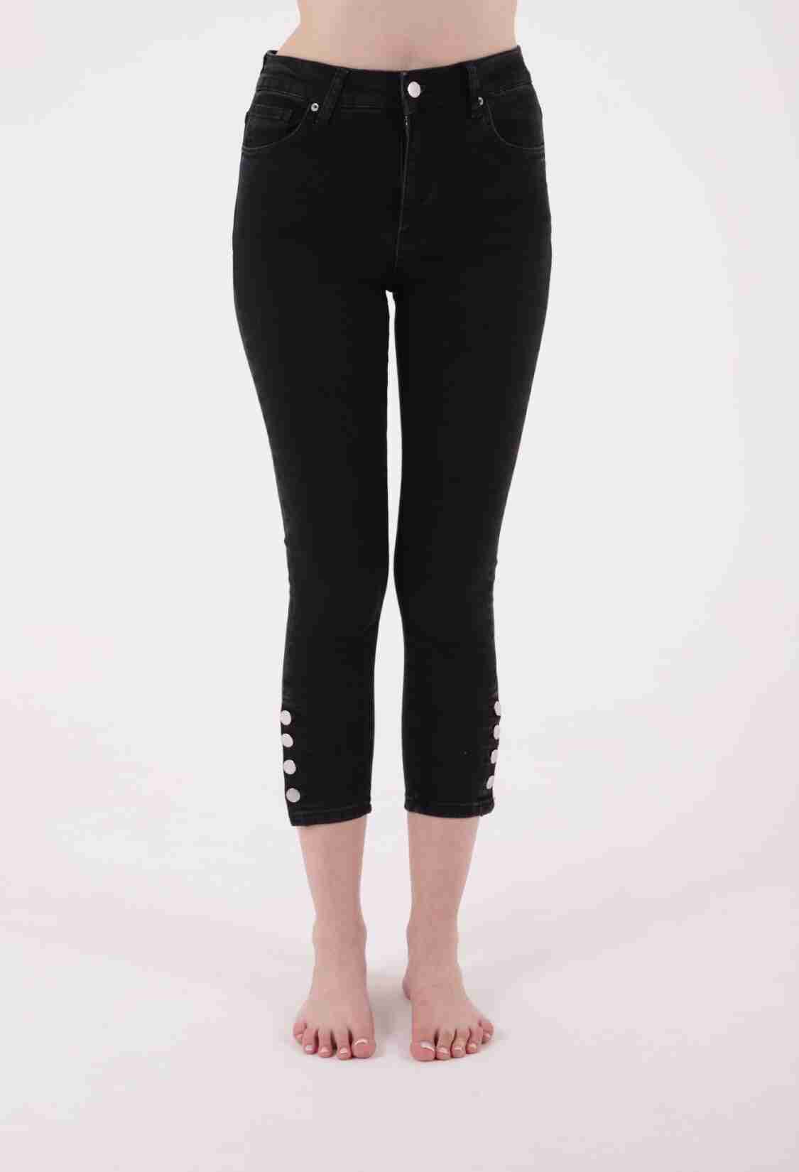 Four Button High Waist Skinny Jeans - Anthracite - Brand: XLove - Women & Kids, Baby Clothes Wholesale - TheBS Women