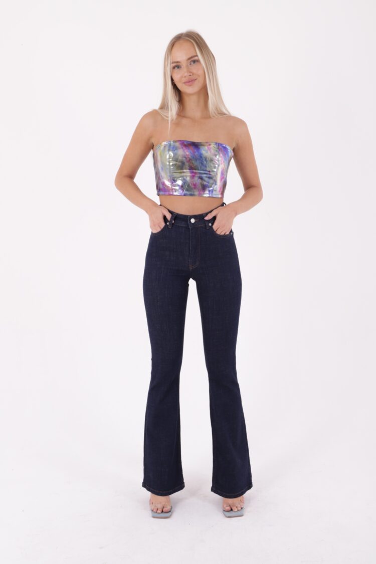 High Waist And Wide Leg Skinny Jean - Navy - Brand: XLove - Women & Kids, Baby Clothes Wholesale - TheBS Women