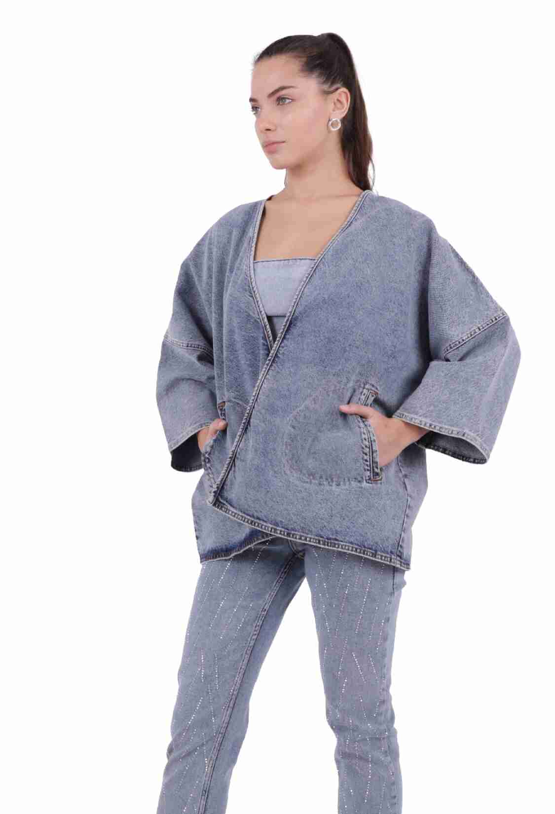Denim Kimono - Light Blue - Brand: XLove - Women & Kids, Baby Clothes Wholesale - TheBS Women