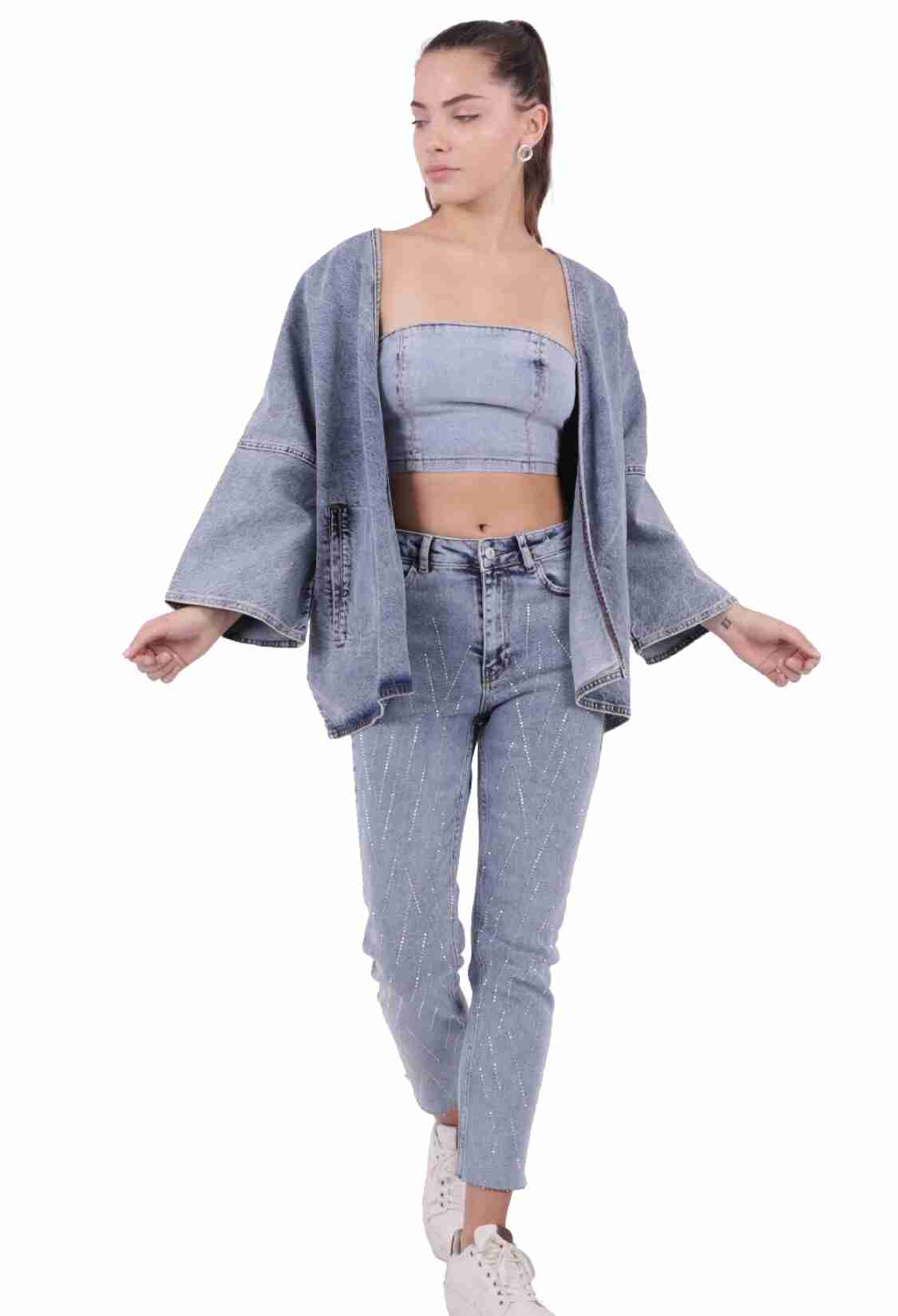 Denim Kimono - Light Blue - Brand: XLove - Women & Kids, Baby Clothes Wholesale - TheBS Women