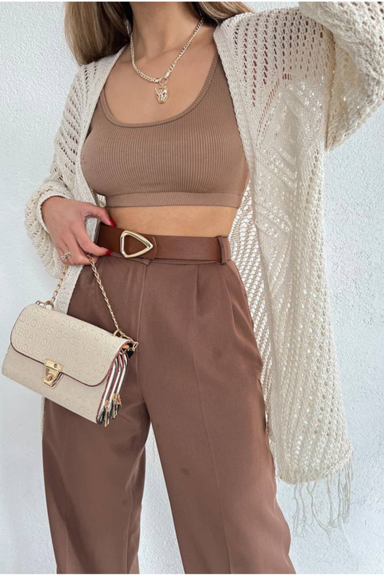 Long Cardigan With Openwork Skirt And Tassels - Brand: Maxi Modena - Women & Kids, Baby Clothes Wholesale - TheBS Women