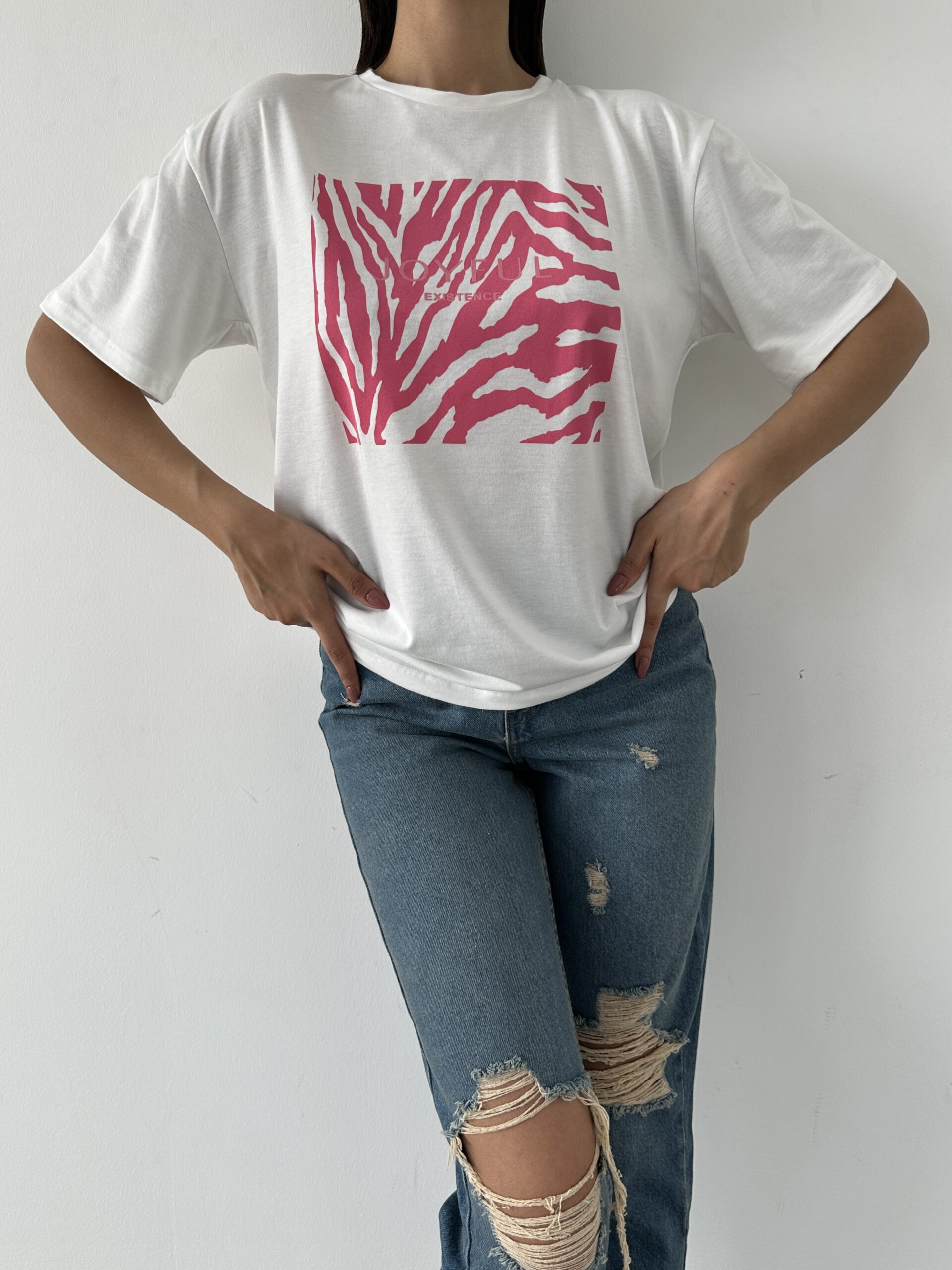 Printed Basic T-shirt - Brand: Fiori - Women & Kids, Baby Clothes Wholesale - TheBS Women