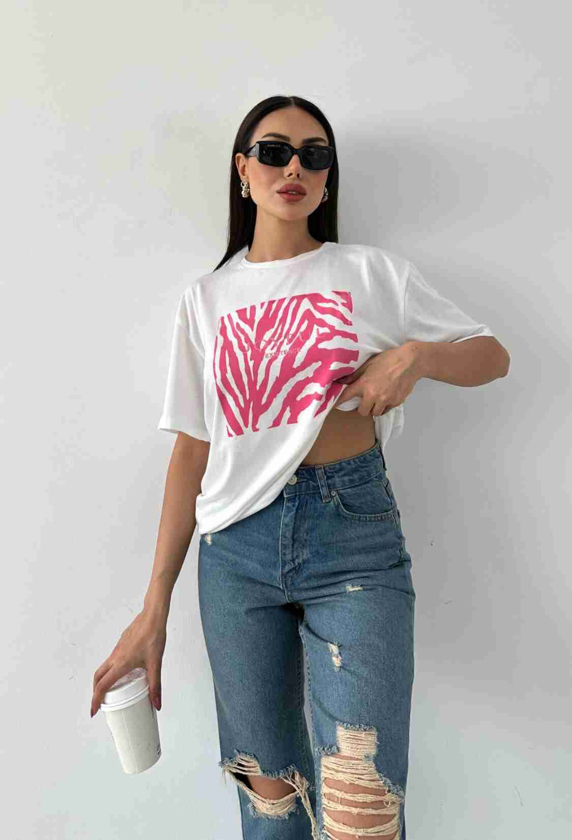 Printed Basic T-shirt - Brand: Fiori - Women & Kids, Baby Clothes Wholesale - TheBS Women
