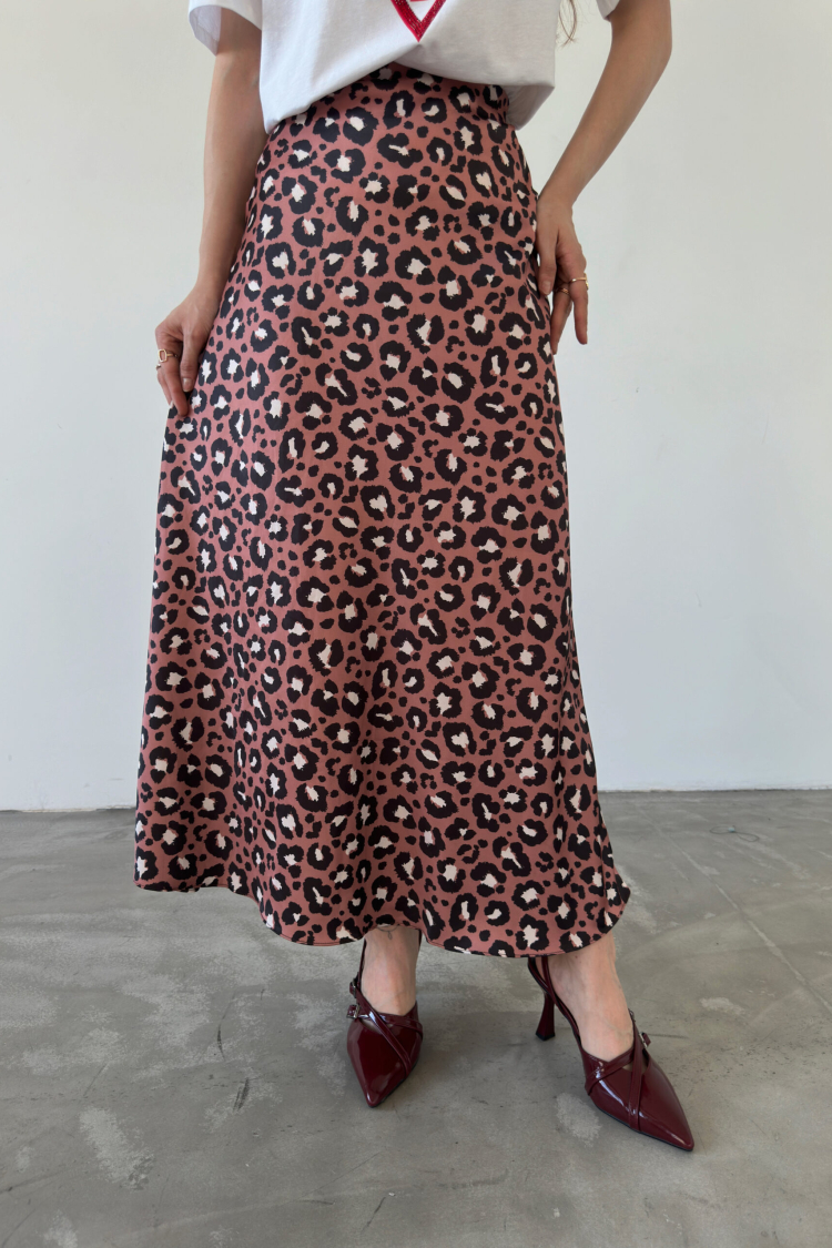 Maxi Length Patterned Satin Skirt - Brand: Fiori - Women & Kids, Baby Clothes Wholesale - TheBS Women