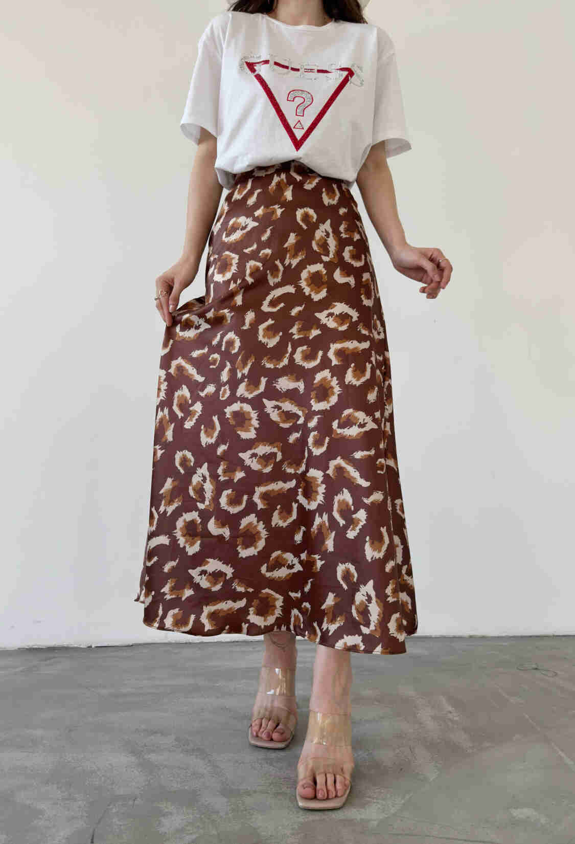 Maxi Length Patterned Satin Skirt - Brand: Fiori - Women & Kids, Baby Clothes Wholesale - TheBS Women