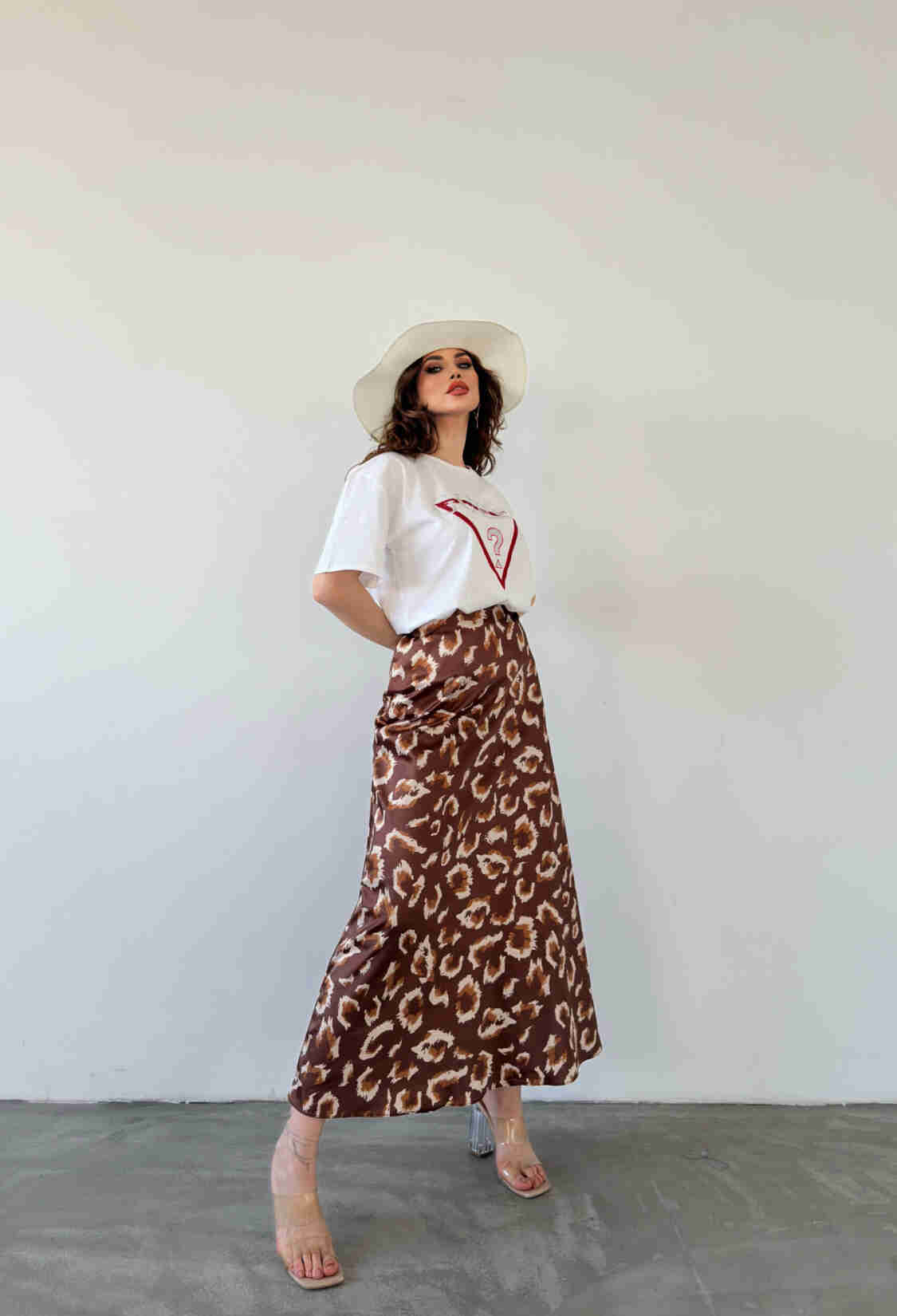 Maxi Length Patterned Satin Skirt - Brand: Fiori - Women & Kids, Baby Clothes Wholesale - TheBS Women