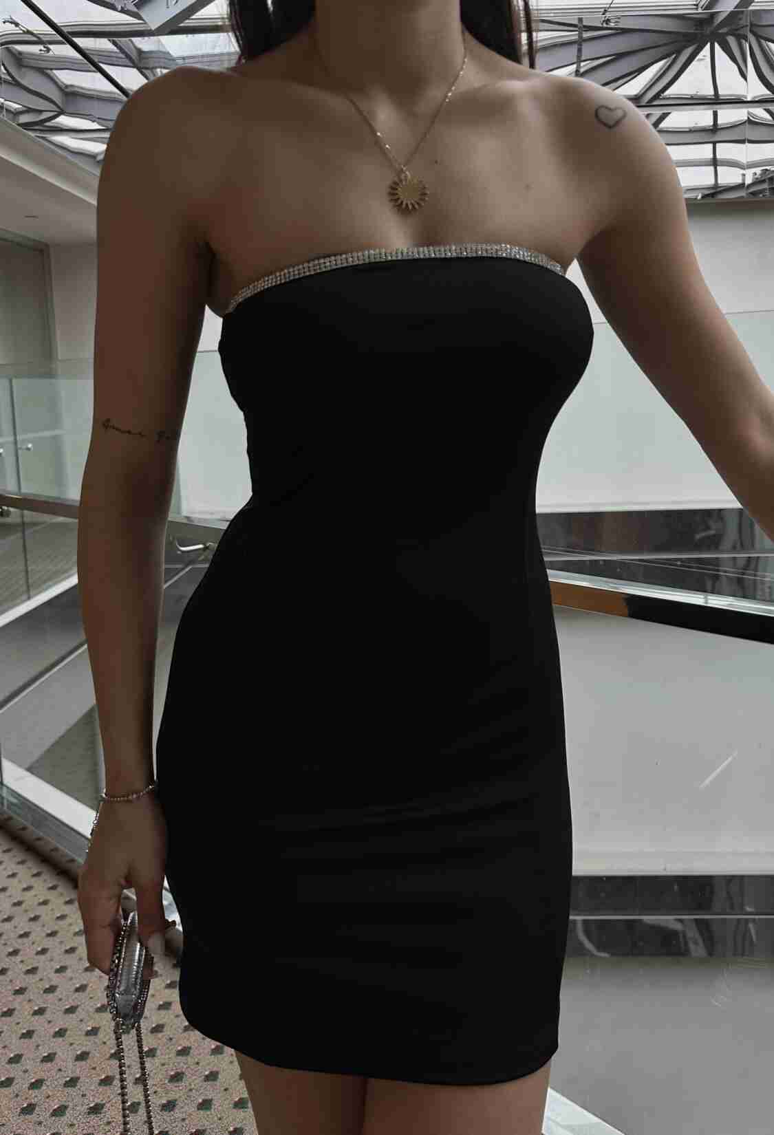 Stone Detailed Strapless Dress - Brand: Fiori - Women & Kids, Baby Clothes Wholesale - TheBS Women