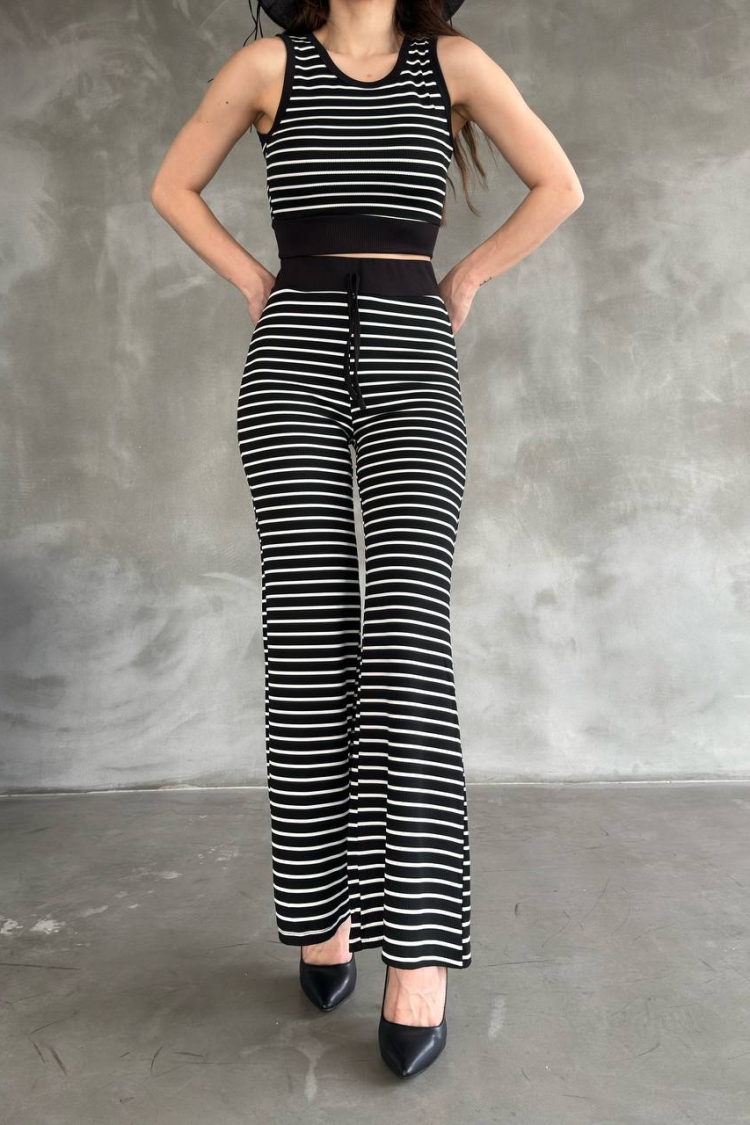 Elastic Waist Striped Trousers - Brand: Fiori - Women & Kids, Baby Clothes Wholesale - TheBS Women