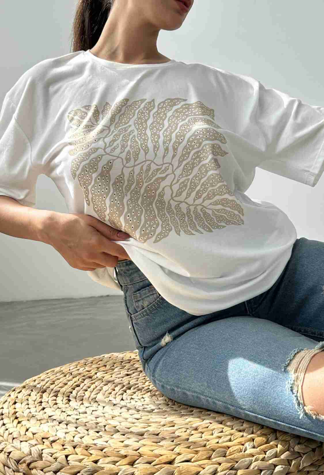 Printed Basic T-shirt - Brand: Fiori - Women & Kids, Baby Clothes Wholesale - TheBS Women