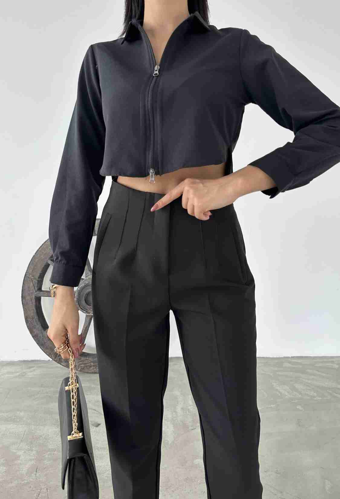 Long Sleeve Zippered Poplin Women's Shirt - Brand: Fiori - Women & Kids, Baby Clothes Wholesale - TheBS Women
