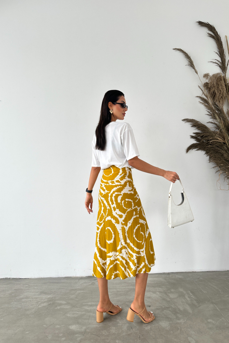 Ethnic Patterned Skirt With Elastic Waist - Brand: Fiori - Women & Kids, Baby Clothes Wholesale - TheBS Women