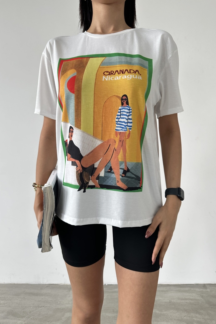 Contrast Girl Printed T-shirt - Brand: Fiori - Women & Kids, Baby Clothes Wholesale - TheBS Women