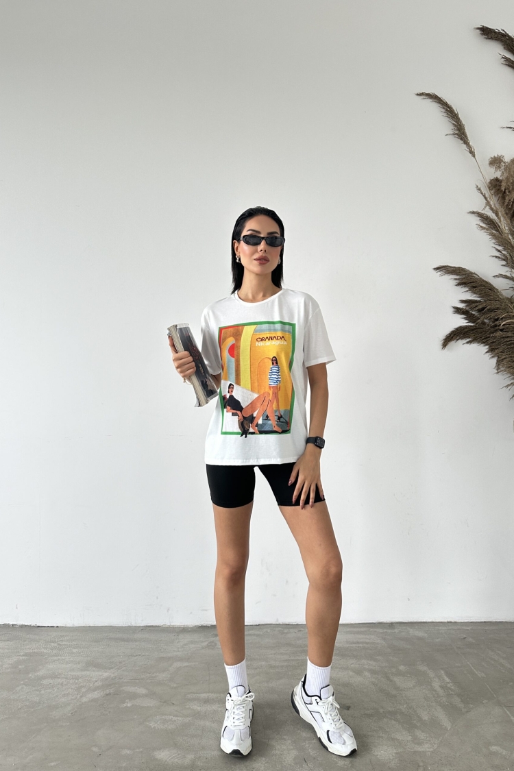 Contrast Girl Printed T-shirt - Brand: Fiori - Women & Kids, Baby Clothes Wholesale - TheBS Women