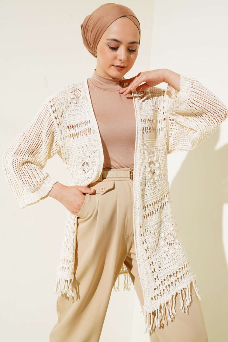 Low Shoulder Knitwear Cardigan With Tassels At The Hem - Brand: Maxi Modena - Women & Kids, Baby Clothes Wholesale - TheBS Women