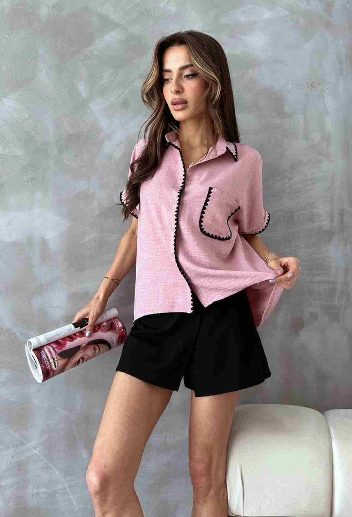 Powder Shepherd Stitched Linen Shirt - Brand: Topshow - Women & Kids, Baby Clothes Wholesale - TheBS Women