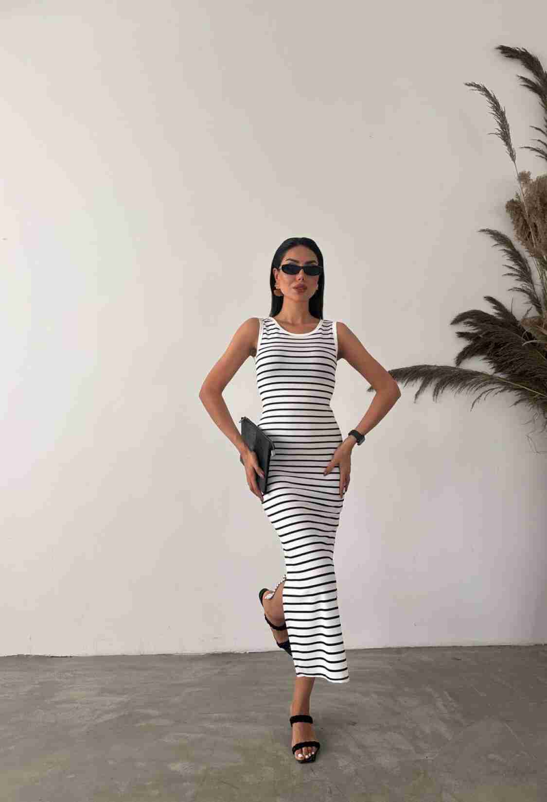Ottoman Lycra Fabric Striped Dress - Brand: Fiori - Women & Kids, Baby Clothes Wholesale - TheBS Women