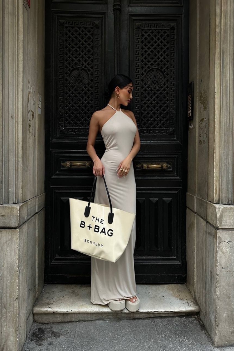Halter NeckBackless Maxi Length Sandy Dress - Brand: Fiori - Women & Kids, Baby Clothes Wholesale - TheBS Women