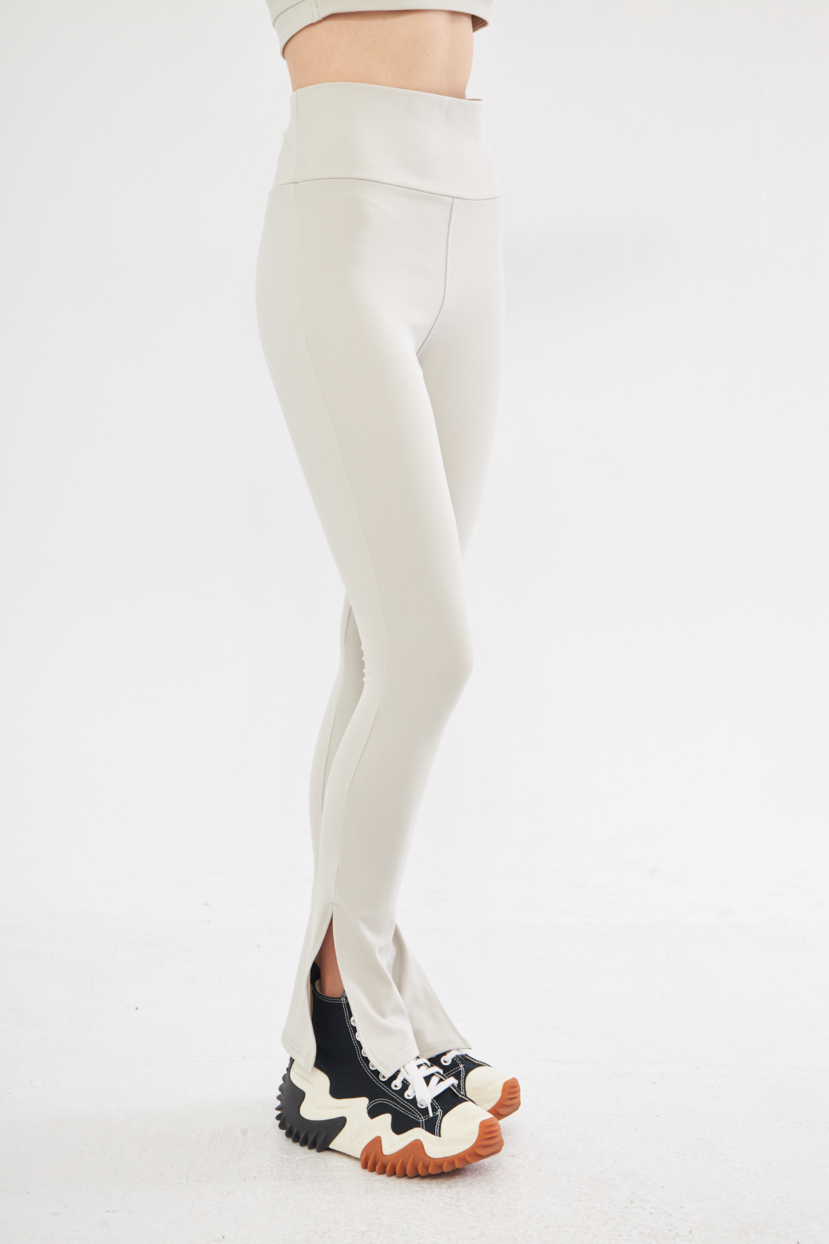 Ally Leggings High Waist With Slits In Beige - Brand: Evable - Women & Kids, Baby Clothes Wholesale - TheBS Women