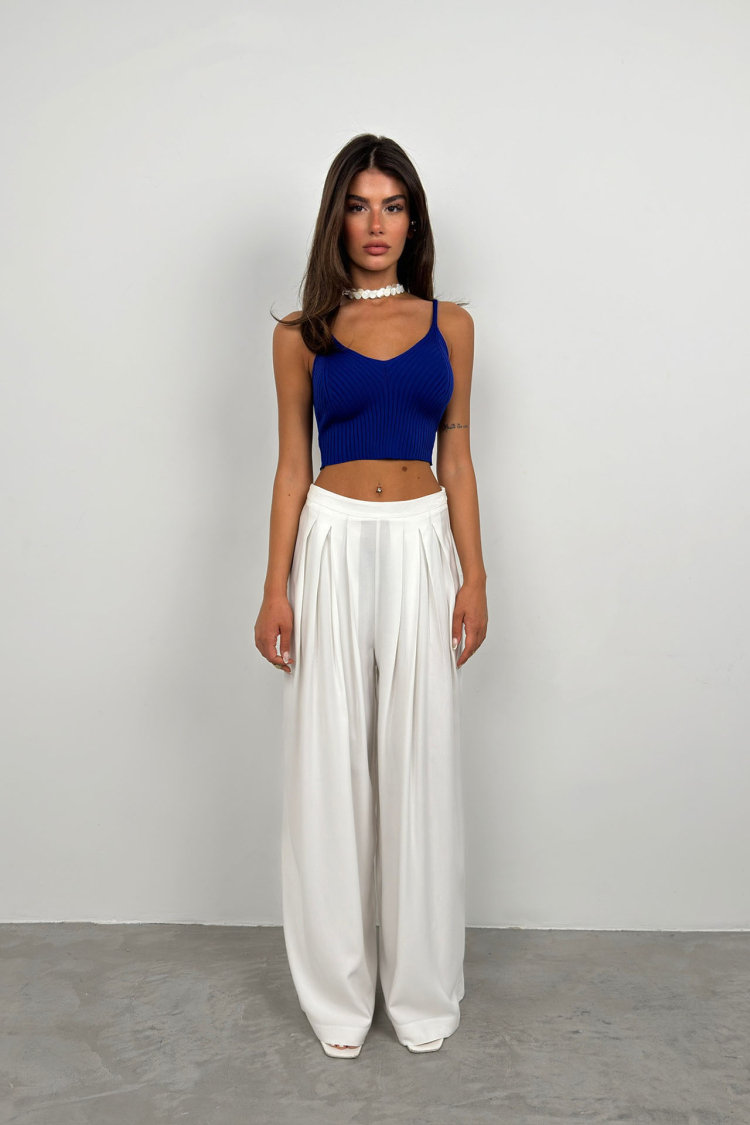 V-Neck Crop Blouse - Saks - Brand: Black Fashion - Women & Kids, Baby Clothes Wholesale - TheBS Women